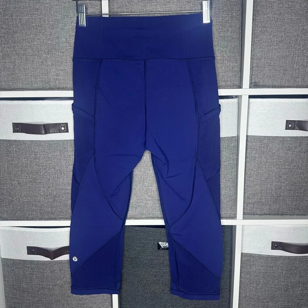 Lululemon Fast As Light Crop Emperor Blue Size 6